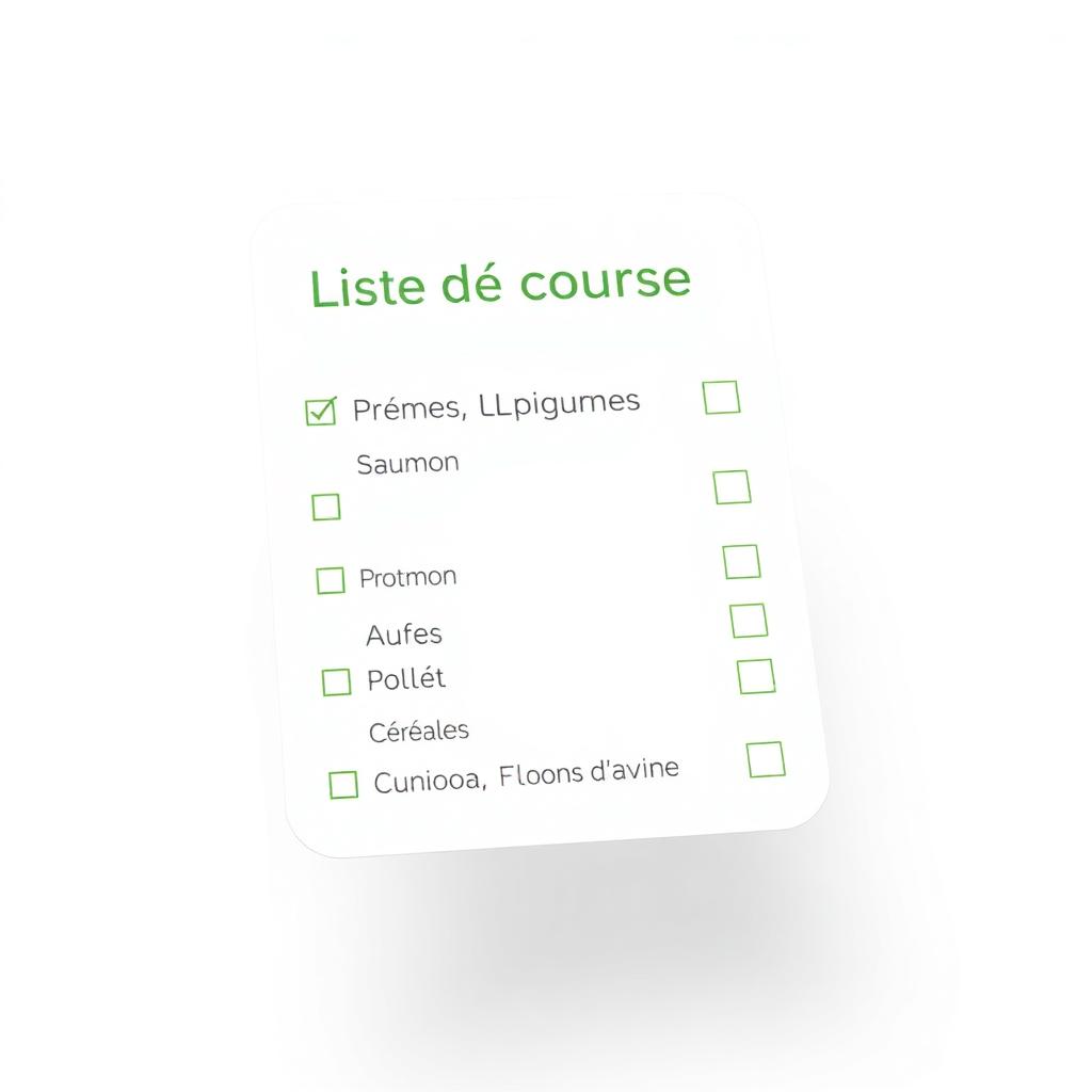 Aperçu d'une liste de courses